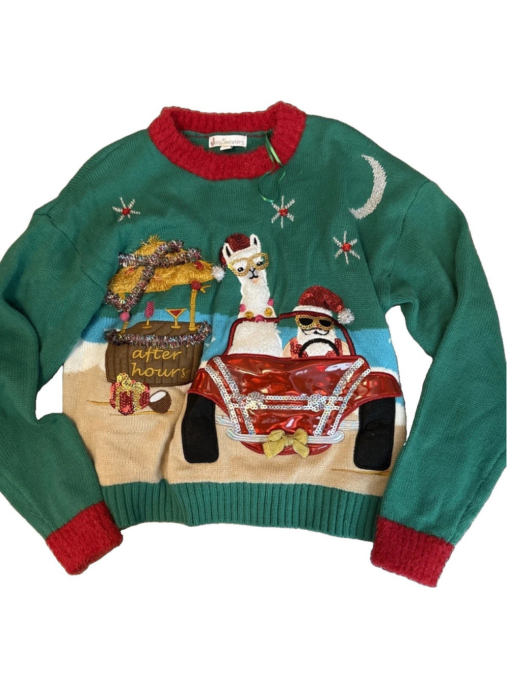 Ugly Christmas Sweater Xmas Llama Tinsel Office Party